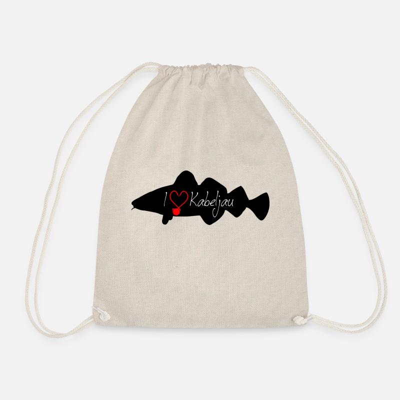 i Love cod black - Drawstring Bag - nature
