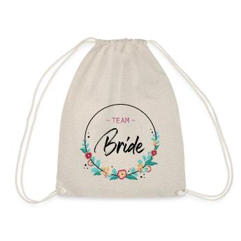 Team Bride Bachelorette Party Bridal Graphic Flower - Drawstring Bag - nature - Front