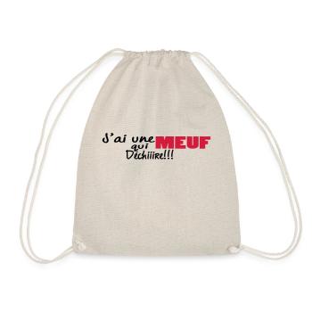 J'ai unE MEUF qui dchiire - Sac de sport léger - nature - Devant