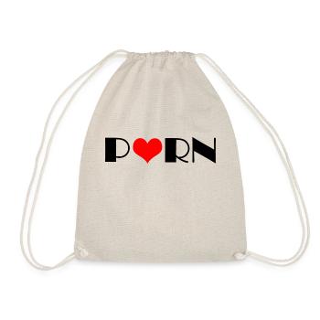 Porn text with a heart shape - Drawstring Bag - nature - Front