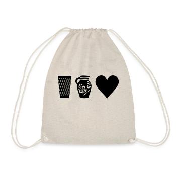 Geripptes Bembel Love - Turnbeutel - Natur - Vorne