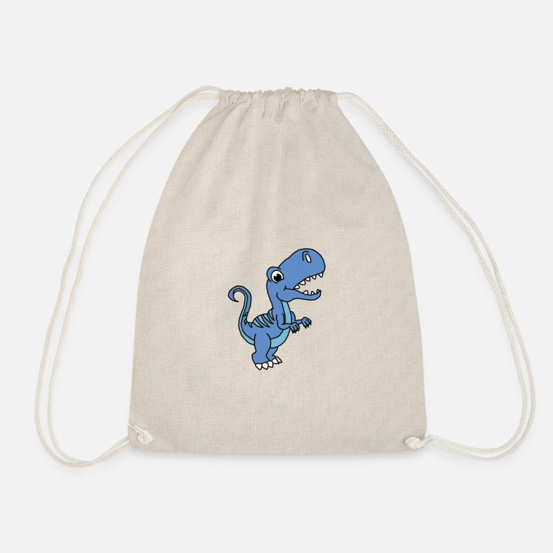 Dino blue - Drawstring Bag - nature