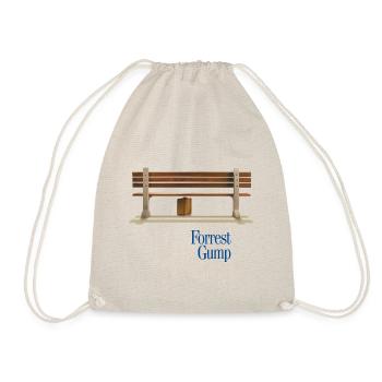 Forrest Gump Small Logo With Bench And Suitcase - Drawstring Bag - nature - Front
