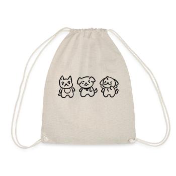 Angry Doggies - Drawstring Bag - nature - Front