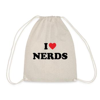 "I love nerds" // Trending Designs - Drawstring Bag - nature - Front