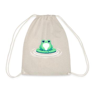 Frog on lily pad - Drawstring Bag - nature - Front
