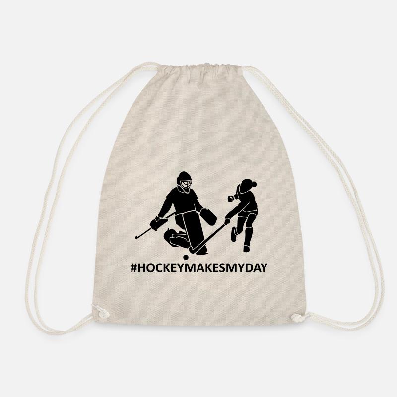 Hockey goalie and player - Drawstring Bag - nature