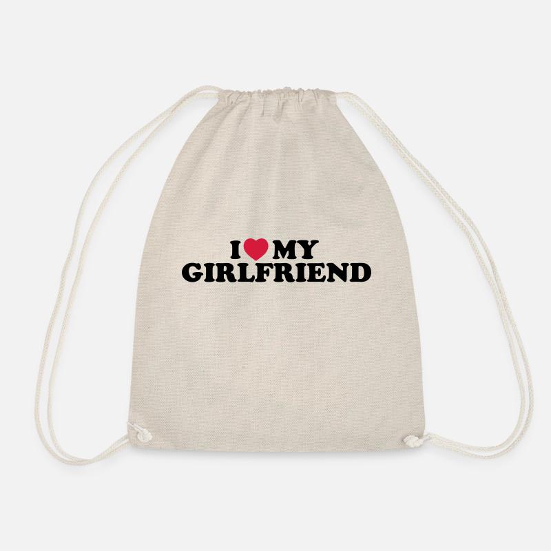 I love my girlfriend - Drawstring Bag - nature
