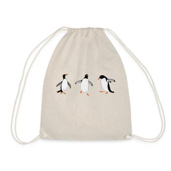 Happy penguin trio - Drawstring Bag - nature - Front