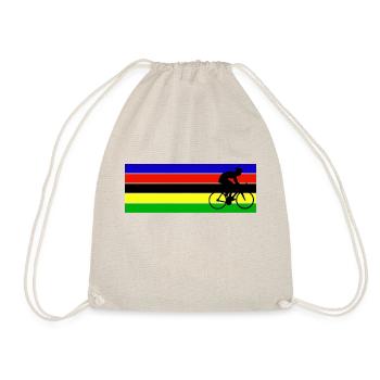dad cyclist champion bike - Drawstring Bag - nature - Front