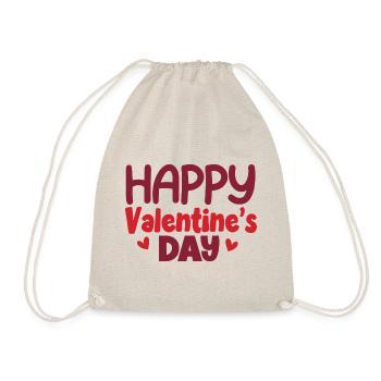 Happy Valentine's Day - Turnbeutel - Natur - Vorne