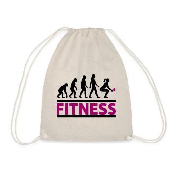 Evolution Fitness Frau Cooles Geschenk - Turnbeutel - Natur - Vorne