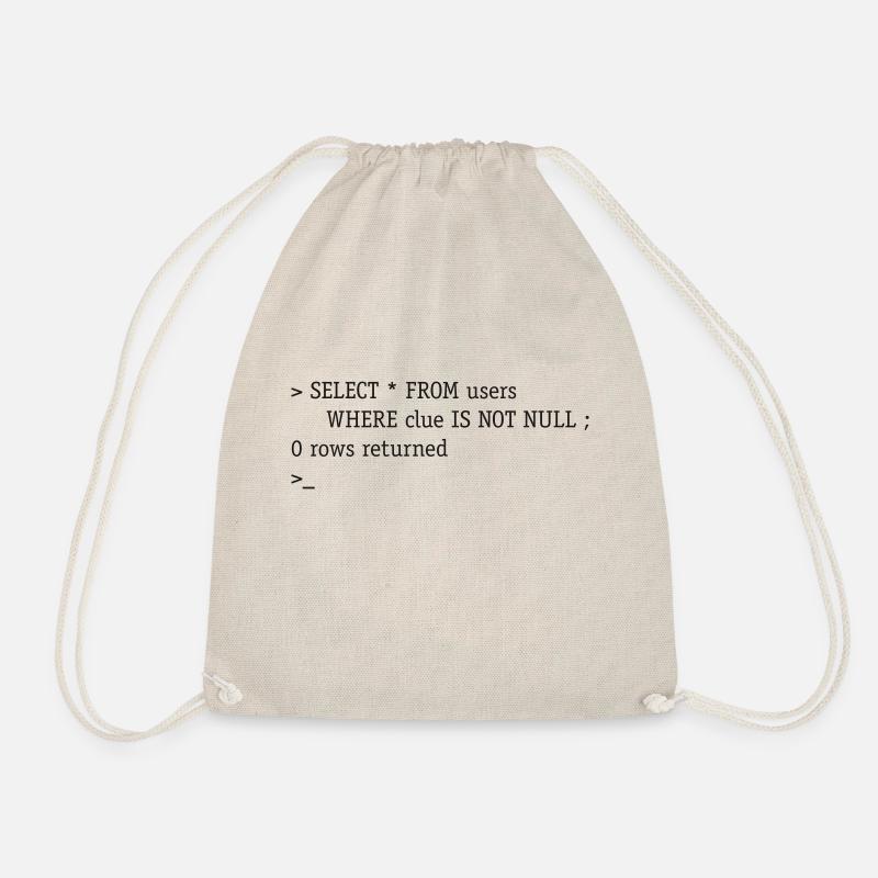 SQL No Clue - Drawstring Bag - nature