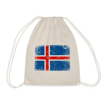 ISLAND VINTAGE FLAGGE - Turnbeutel - Natur - Vorne