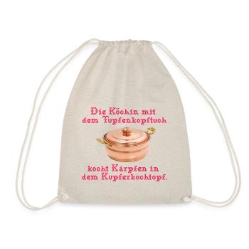 die köchin mit dem tupfenkopftuch rot - Turnbeutel - Natur - Vorne