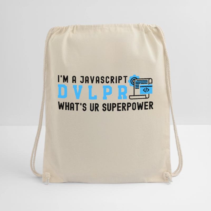 I'm a Javascript Developer what's your Superpower Drawstring Bag