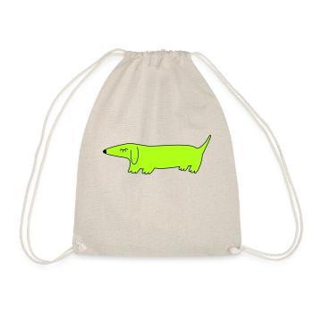 Einfacher grüner Hund - Turnbeutel - Natur - Vorne