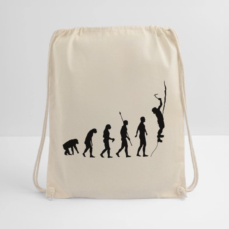 Evolution des Menschen, Eisklettern, Eiskletterer Turnbeutel