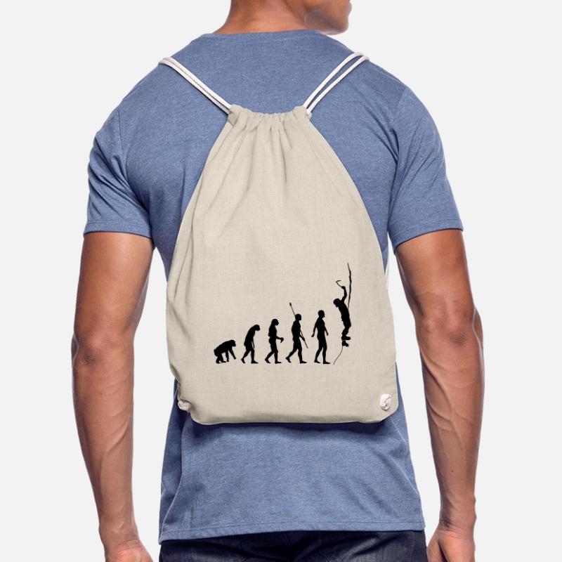 Evolution des Menschen, Eisklettern, Eiskletterer Turnbeutel