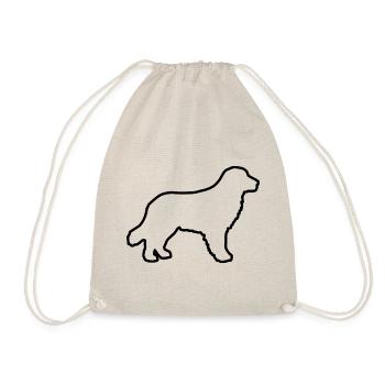 Golden Retriever - schwarze Kontur - Turnbeutel - Natur - Vorne