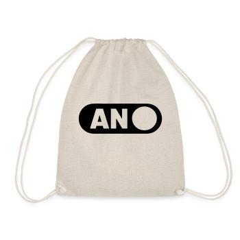 An Modus Handy Symbol Knopf anschalten - Turnbeutel - Natur - Vorne