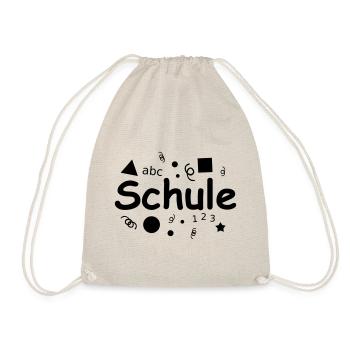 Schule Text Schriftzug Grundschule Schulkind - Turnbeutel - Natur - Vorne