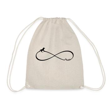 Geschenk für Pferdebesitzer Noriker Pferd Infinity - Turnbeutel - Natur - Vorne