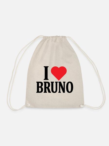 T-Shirt Ich liebe Bruno T-Shirt Geschenkidee - Turnbeutel - Natur