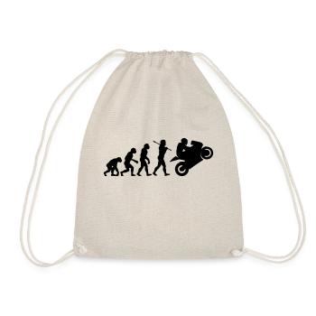 motorcycle evolution - Drawstring Bag - nature - Front