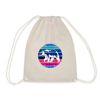 Retro Polar Bear Polar Bears - Drawstring Bag - nature - Front
