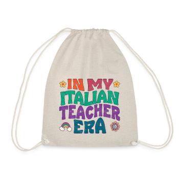 in my italian teacher era - Drawstring Bag - nature - Front