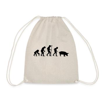 evolution__pig__f1 - Drawstring Bag - nature - Front