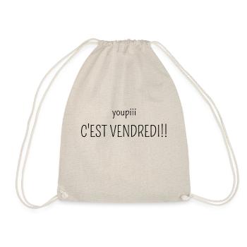 youpi c'est vendredi - Sac de sport léger - nature - Devant