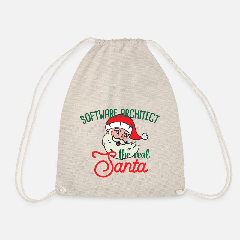 Software Architect xmas the real Santa Christmas - Drawstring Bag - nature