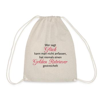 Hunde Spruch: Golden Retriever Glück - Turnbeutel - Natur - Vorne