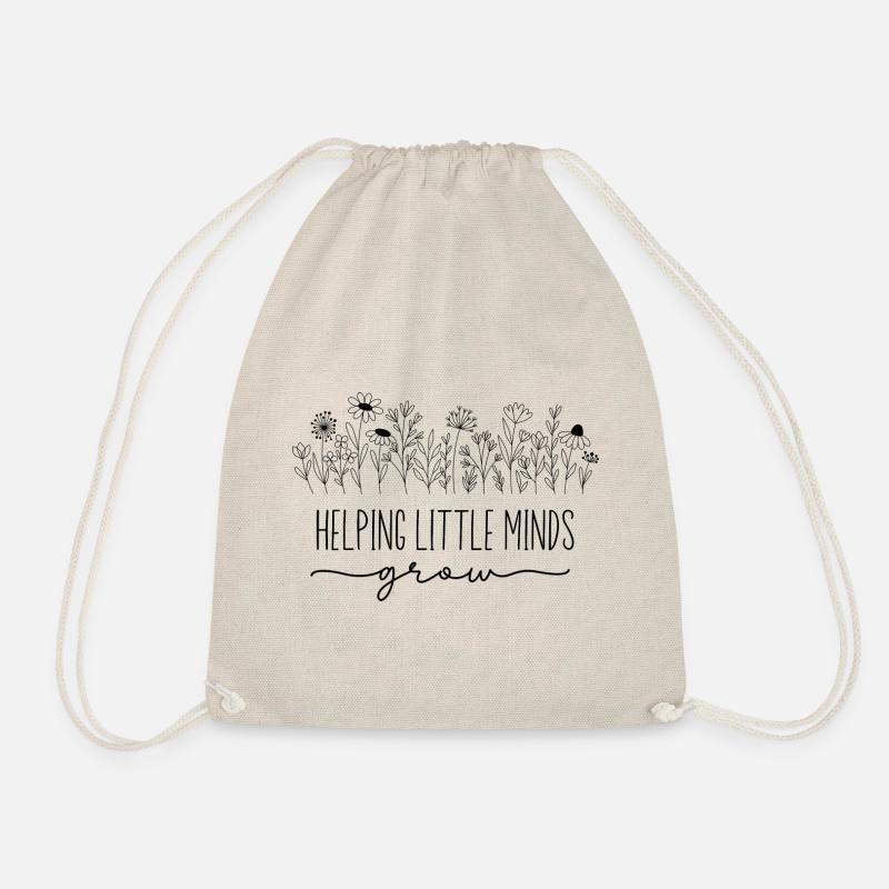Helping little Minds Grow - Drawstring Bag - nature
