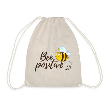 Funny Bee Saying Bee Positive - Drawstring Bag - nature - Front