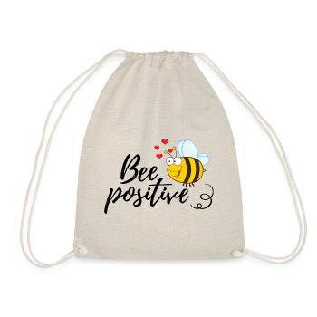 Funny Bee Saying Bee Positive - Drawstring Bag - nature - Front