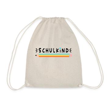Einschulung, Schulkind, Stift, schwarze Schrift - Turnbeutel - Natur - Vorne