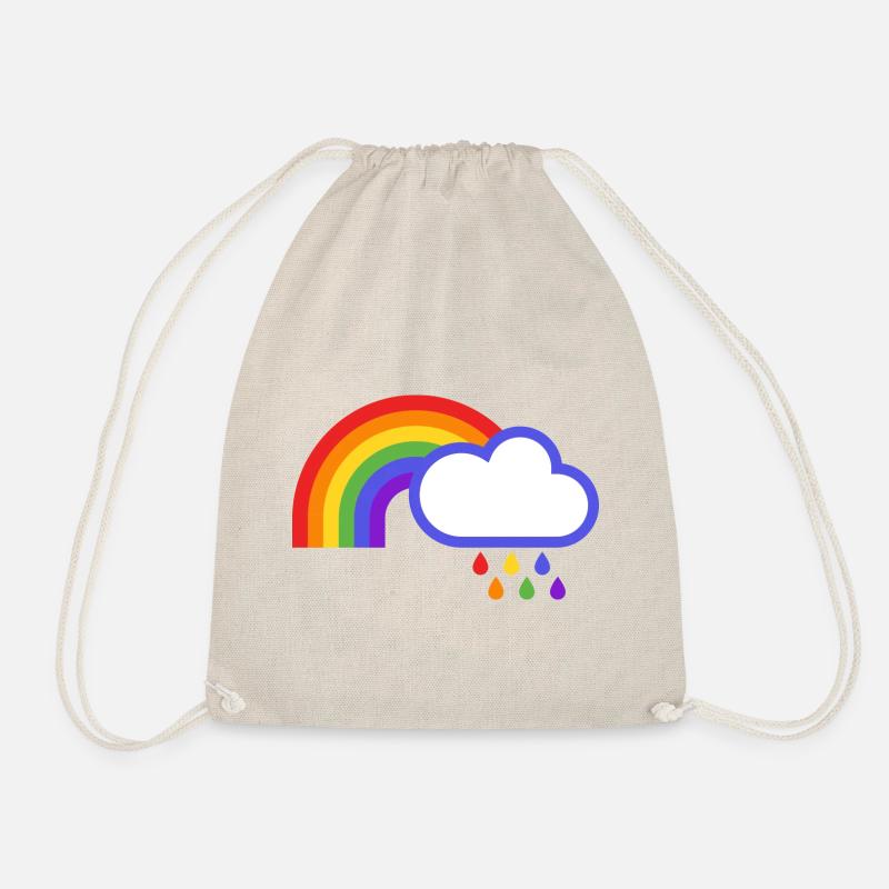 Regenbogen mit Wolke - Turnbeutel - Natur