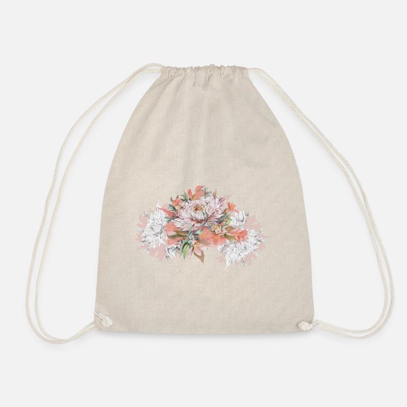chrysanthemum - Drawstring Bag - nature