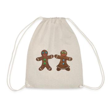 Lebkuchenpaar hetero - Turnbeutel - Natur - Vorne