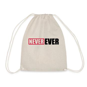 Balken Never Ever - Turnbeutel - Natur - Vorne