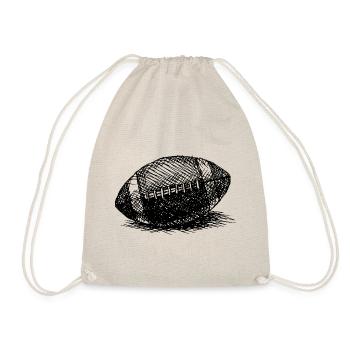 American Football gezeichnet - Turnbeutel - Natur - Vorne