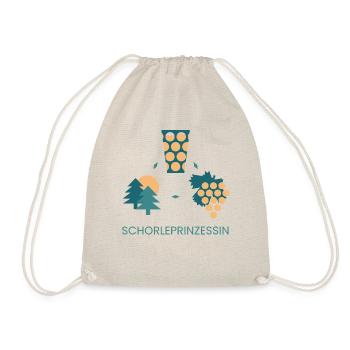 Schorle Prinzessin Petrol und Apricot - Turnbeutel - Natur - Vorne