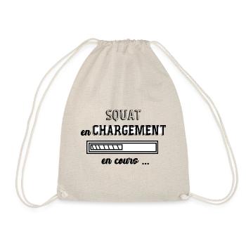 Squat en chargement idée cadeau fitness - Sac de sport léger - nature - Devant