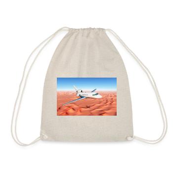 Ein Passagierflugzeug über einer Sandwüste - Turnbeutel - Natur - Vorne
