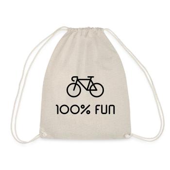 Racing Bike / Road Bike – 100% Fun (Bicycle / B) - Drawstring Bag - nature - Front