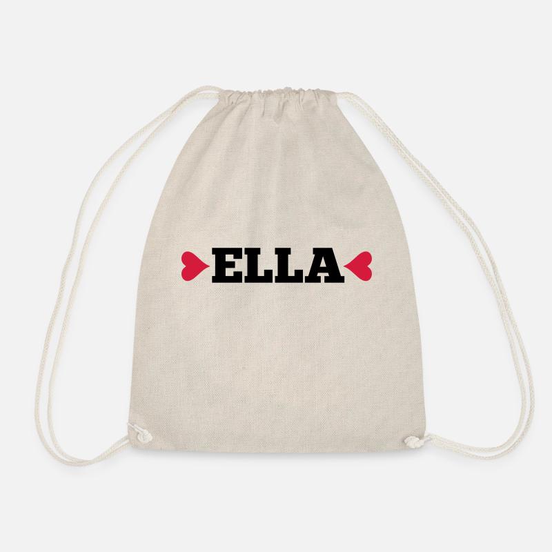 Ella with heart gift Valentine's Day - Drawstring Bag - nature