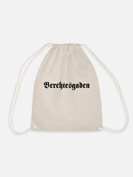 Berchtesgaden Schriftzug schwarz - Turnbeutel - Natur